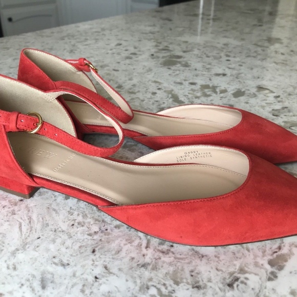 J.CREW NWT Red Lily SUEDE LEATHER Flats Shoes 7.5 - Picture 2 of 7